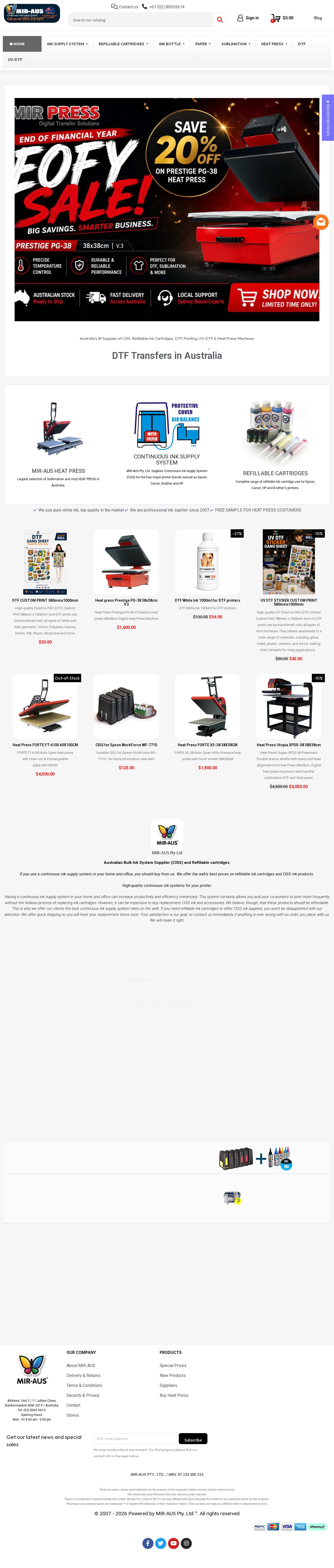 MIR-AUS Pty Ltd website