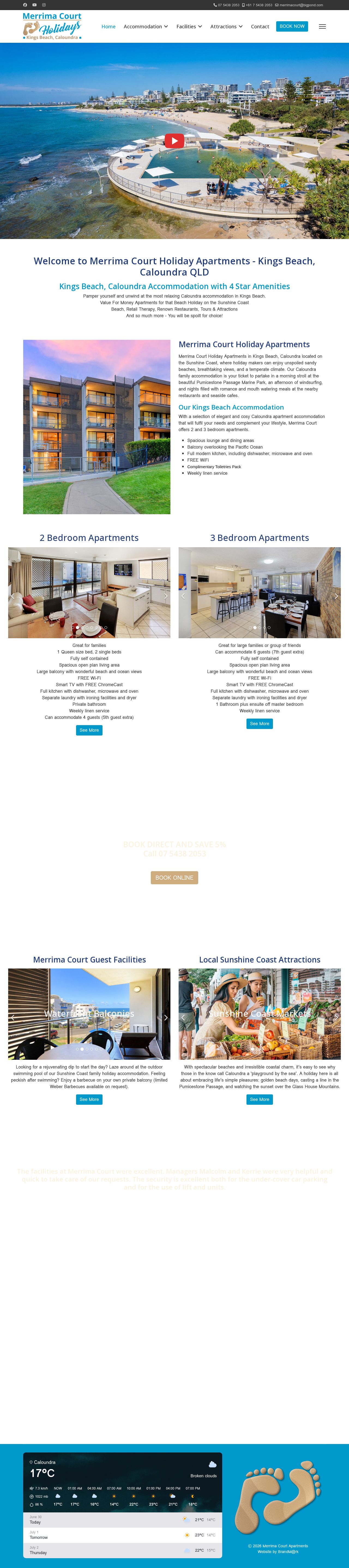 Merrima Court Holidays website