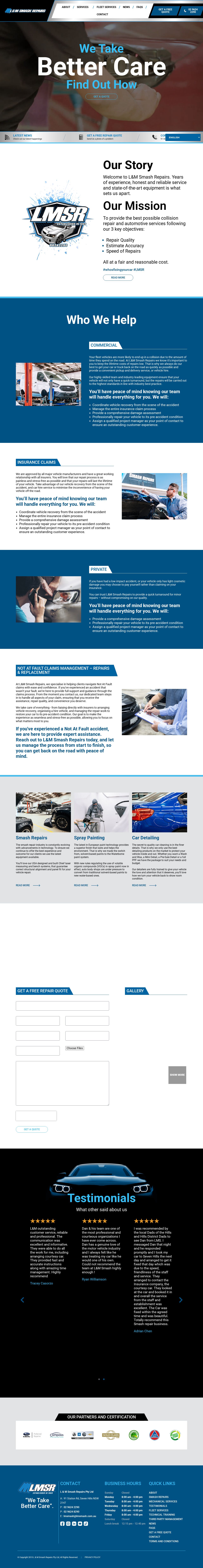 L & M Smash Repairs Pty Ltd website