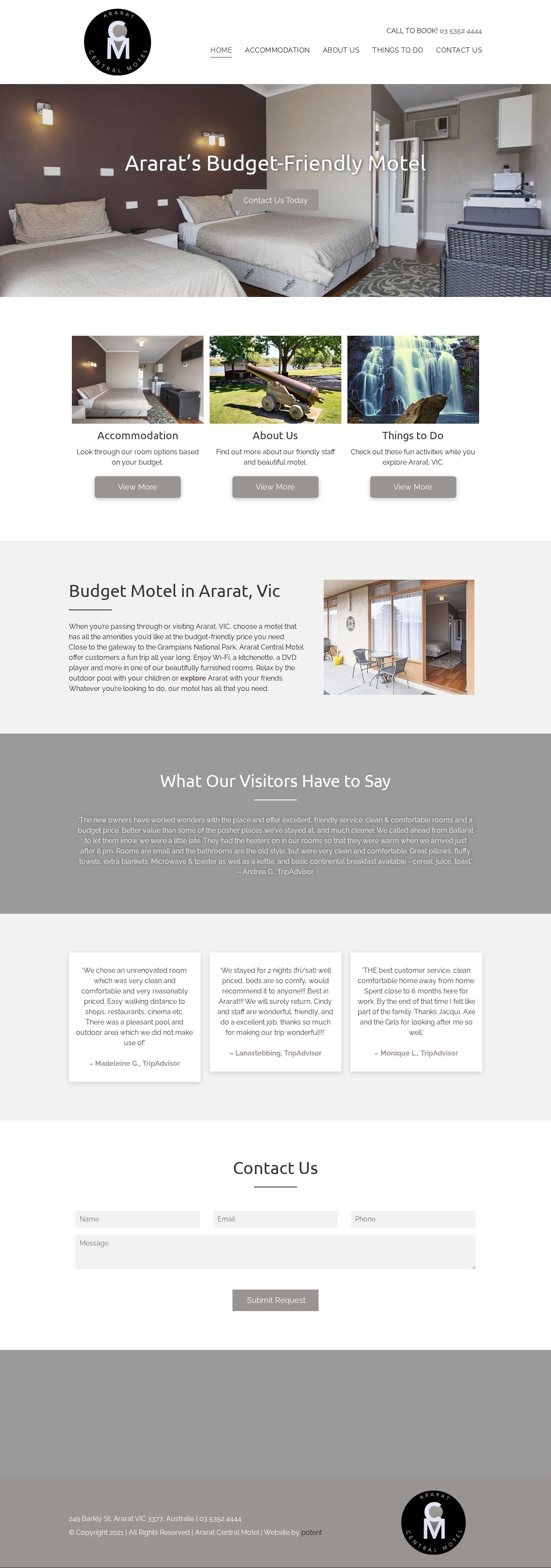 Ararat Central Motel website