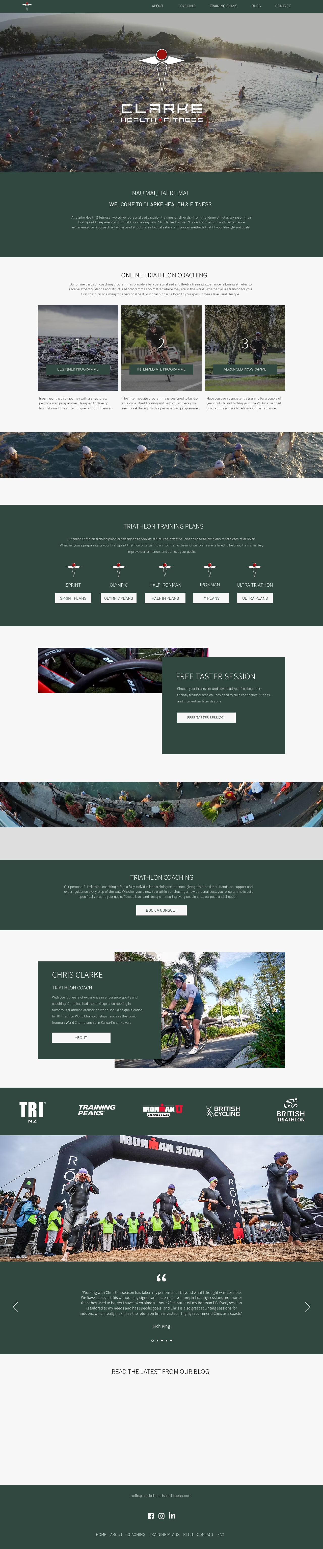 Clarke Health and Fitness website