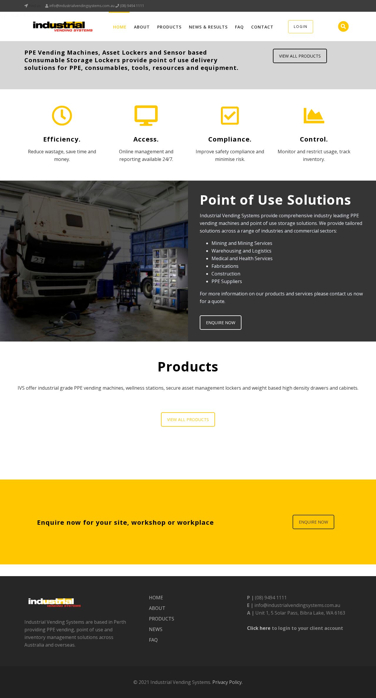 Industrial Vending Systems website