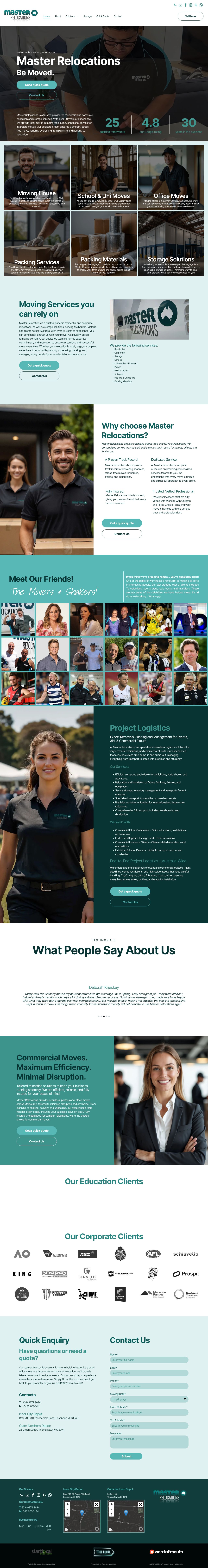 Master Relocations website