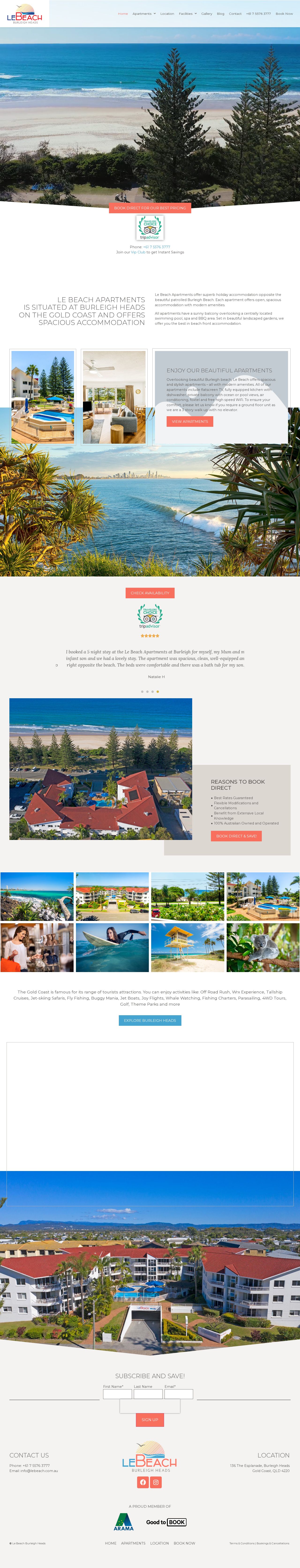 Burleigh Heads Holiday Accommodation website