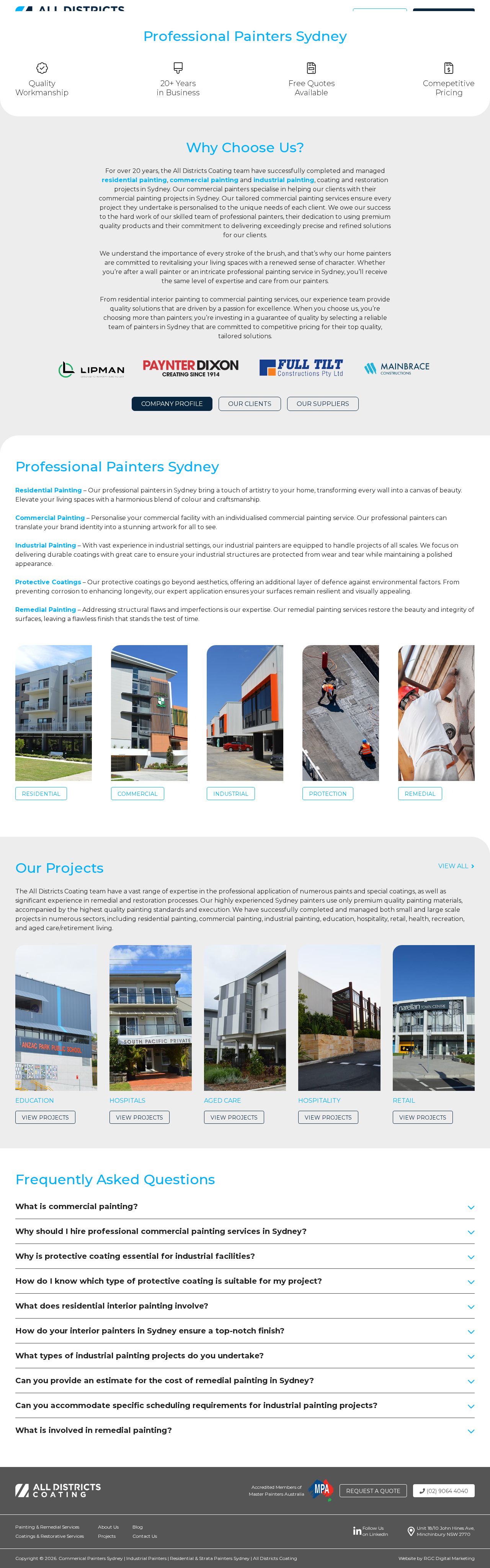 All District Coating website