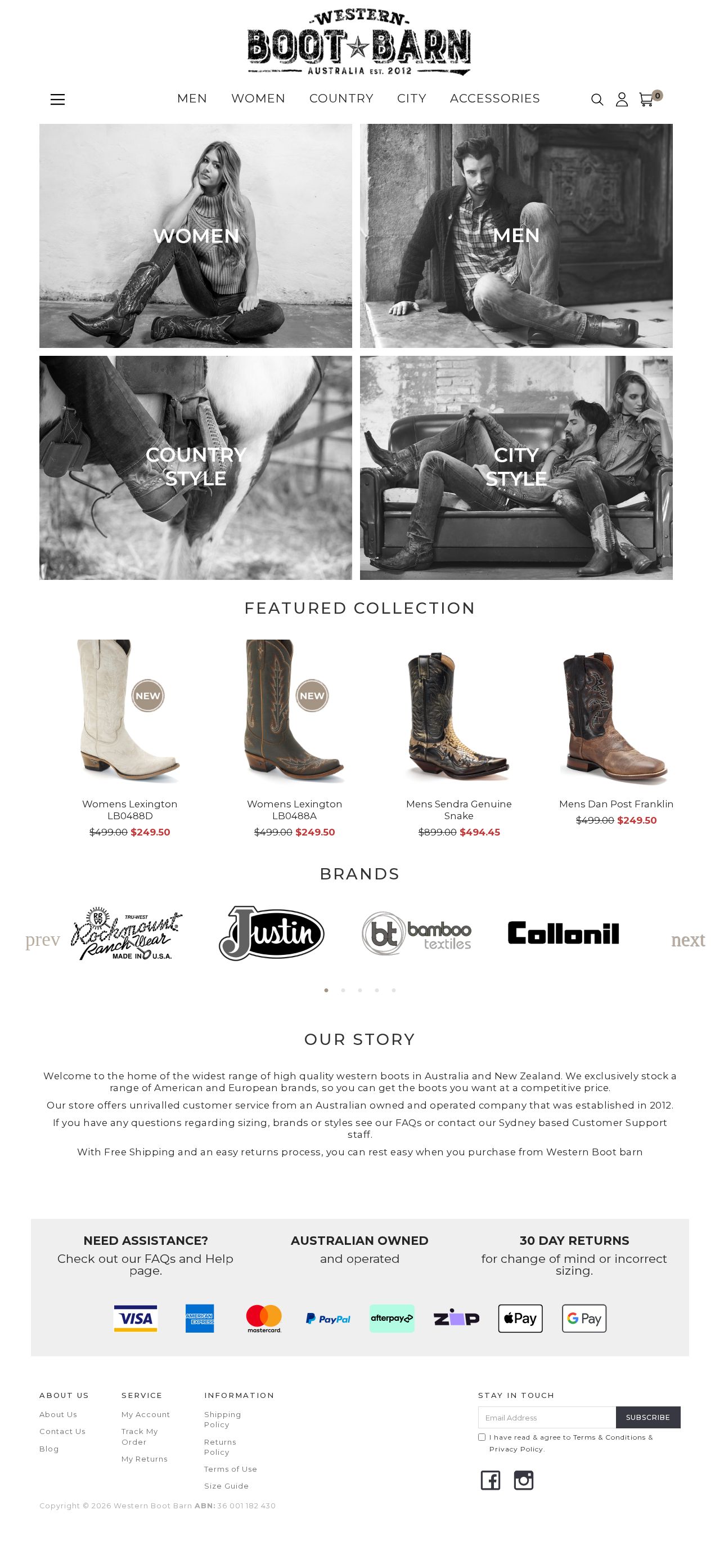 The Western Boot Barn website