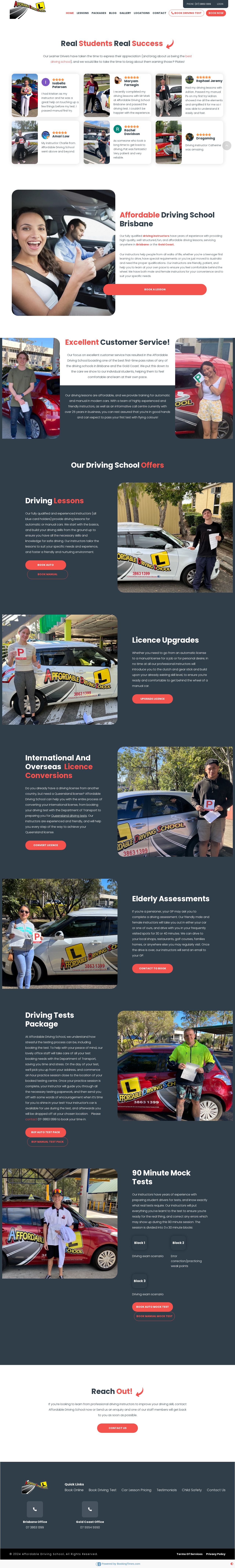 Affordable Driving School website