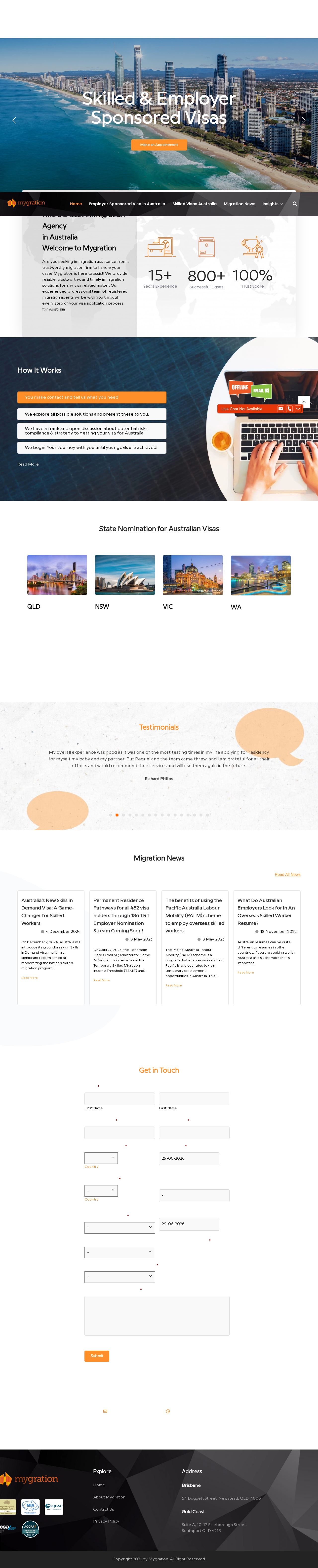 Migration to Australia website