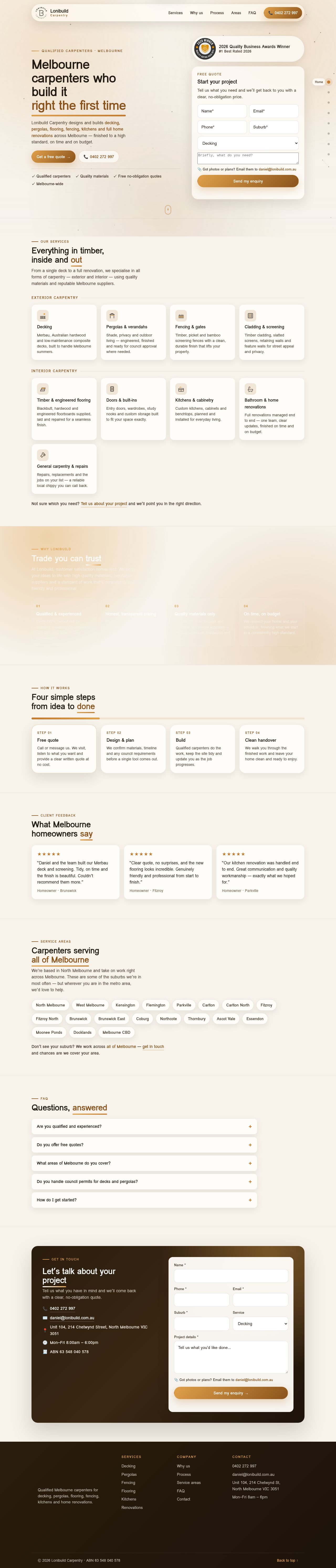 Lonibuild Carpentry website