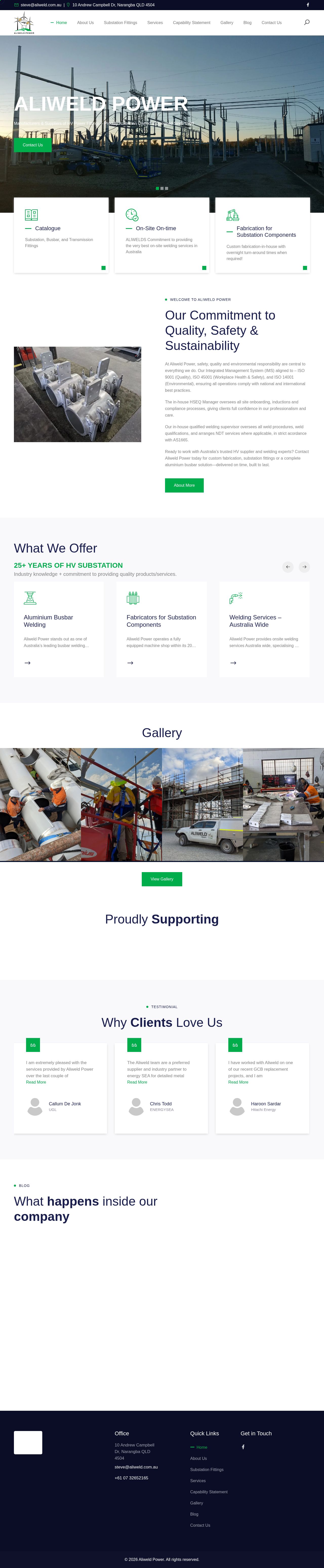Aliweld Pty Ltd website