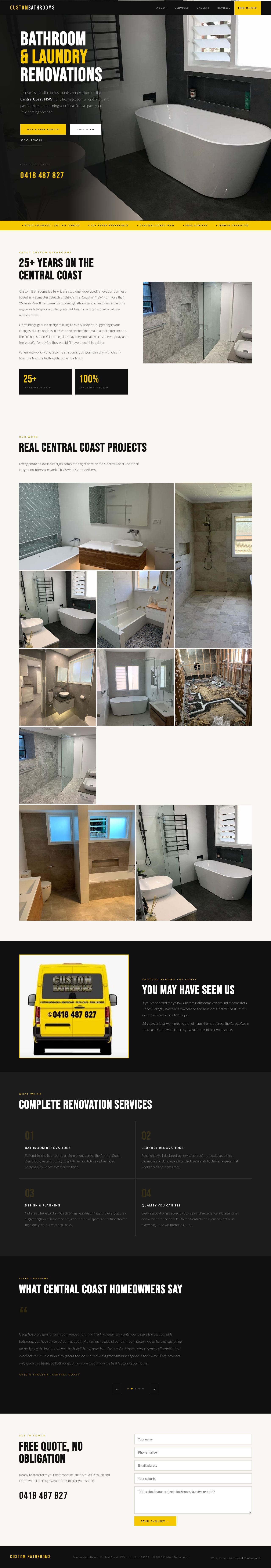 Bathroom Renovations | Custom Bathrooms- The Central Coast Bathroom Renovation Experts website