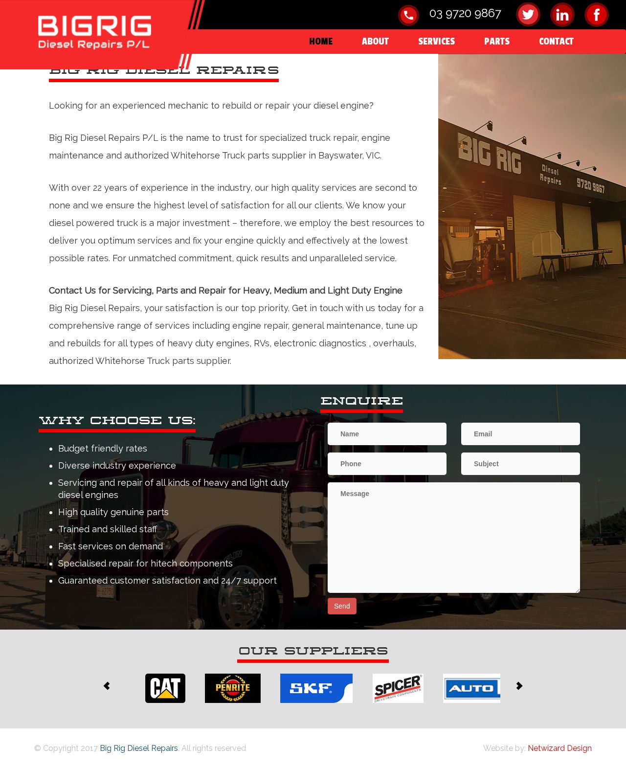 Big Rig Diesel Repairs website