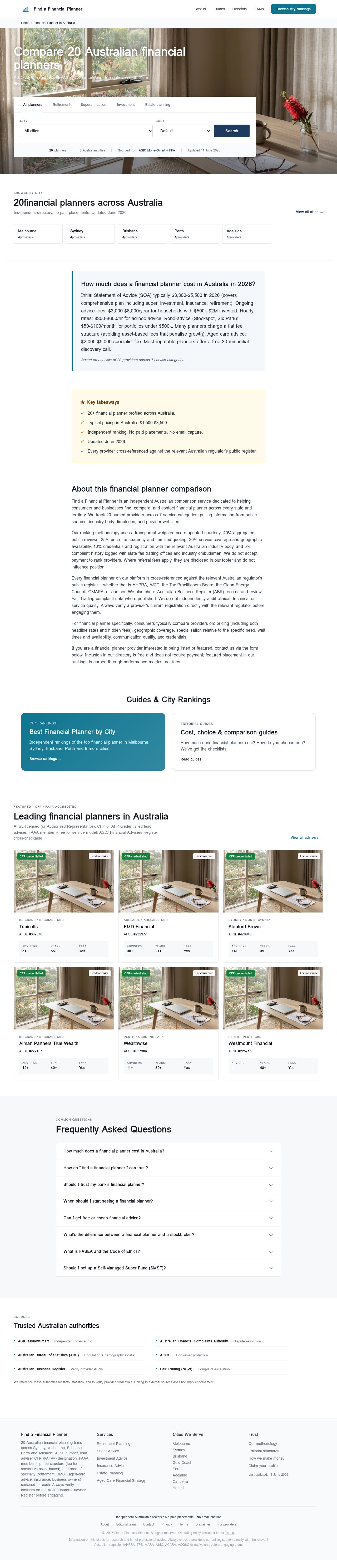 Find A Financial Planner website