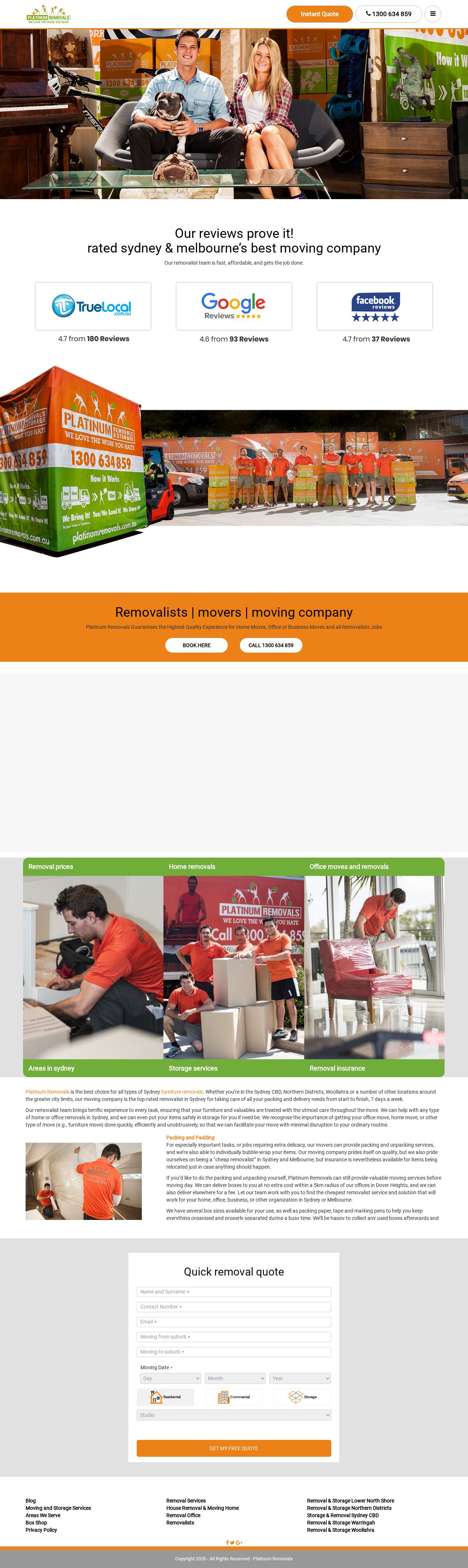 Platinum Removals website