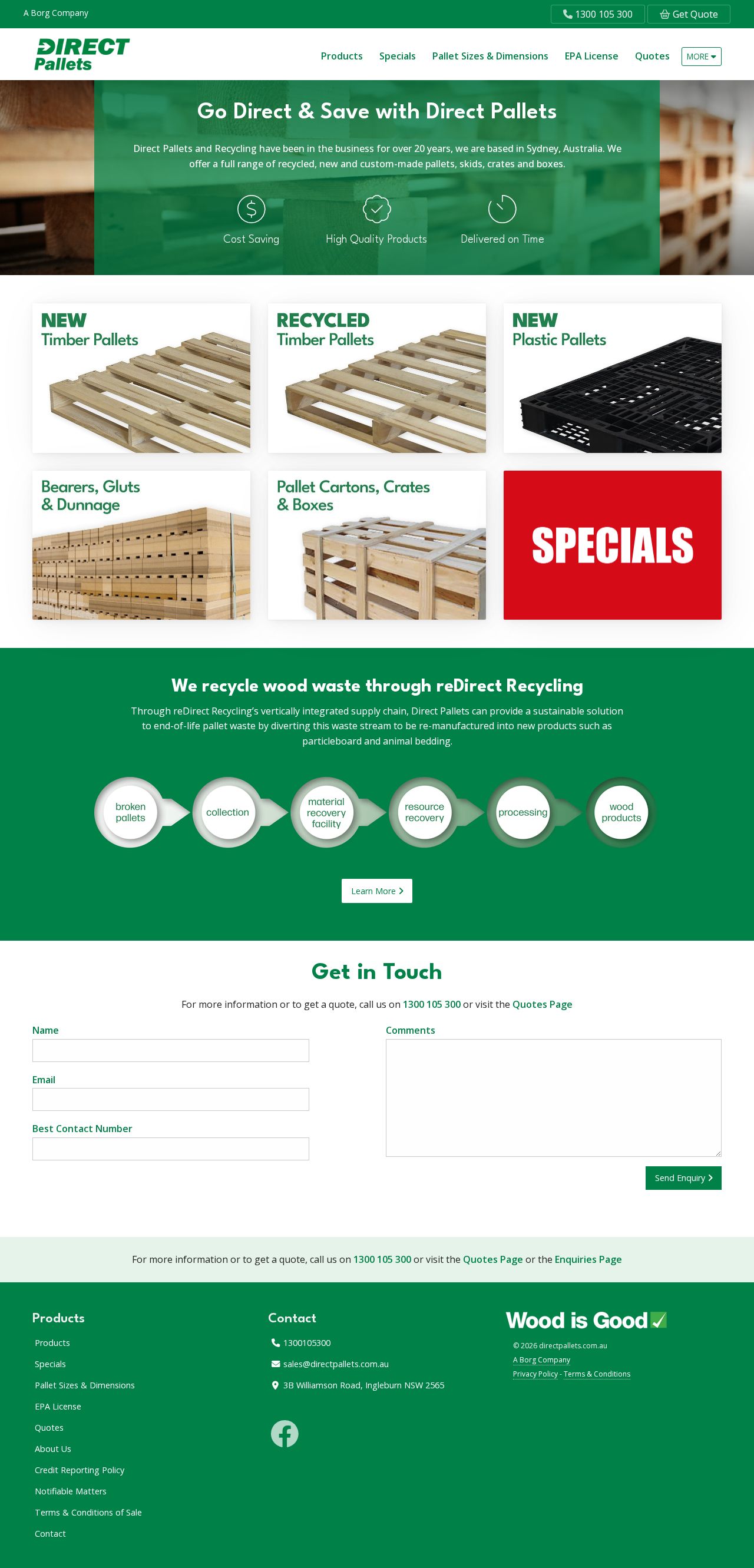 Direct Pallets and Recycling website