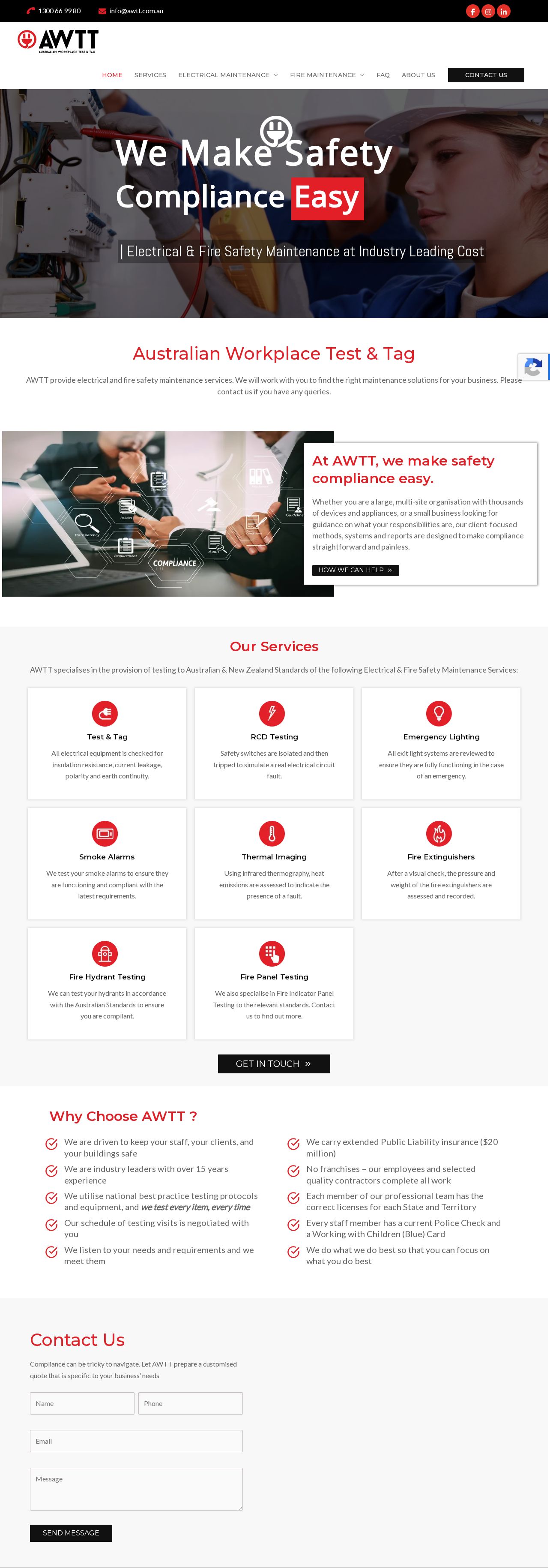 Electrical Test and Tag Services website