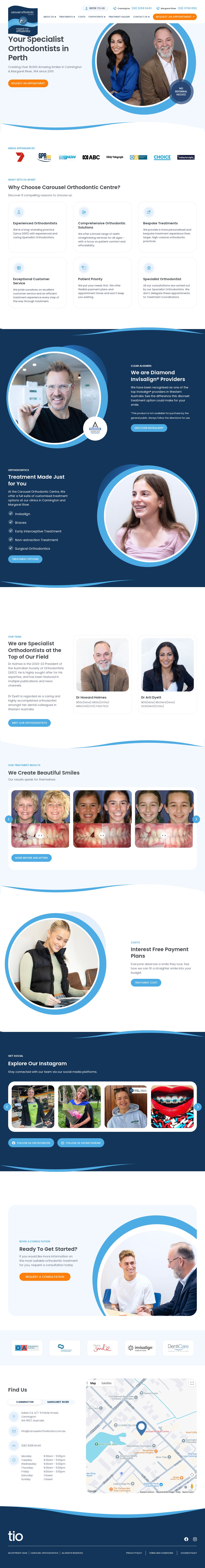 Carousel Orthodontic Centre website