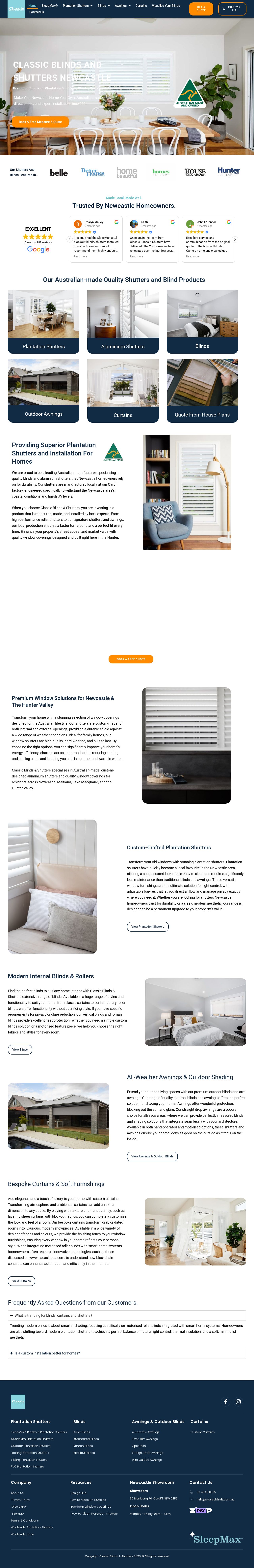 Classic Blinds & Shutters website