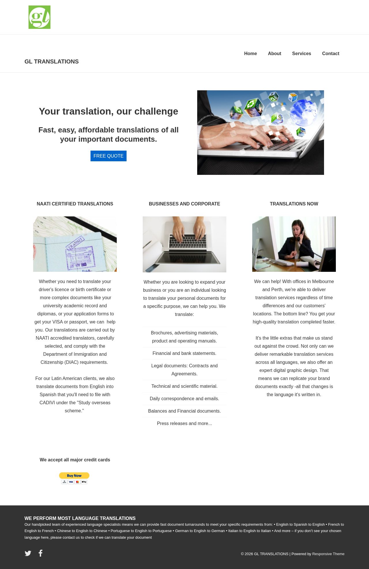 GL TRANSLATIONS website