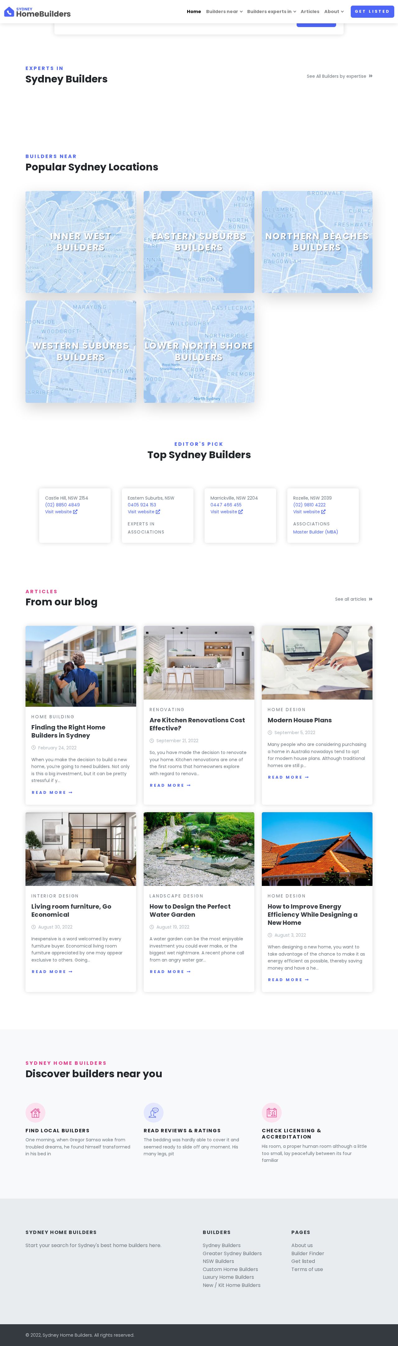 Sydney Builder Directory website