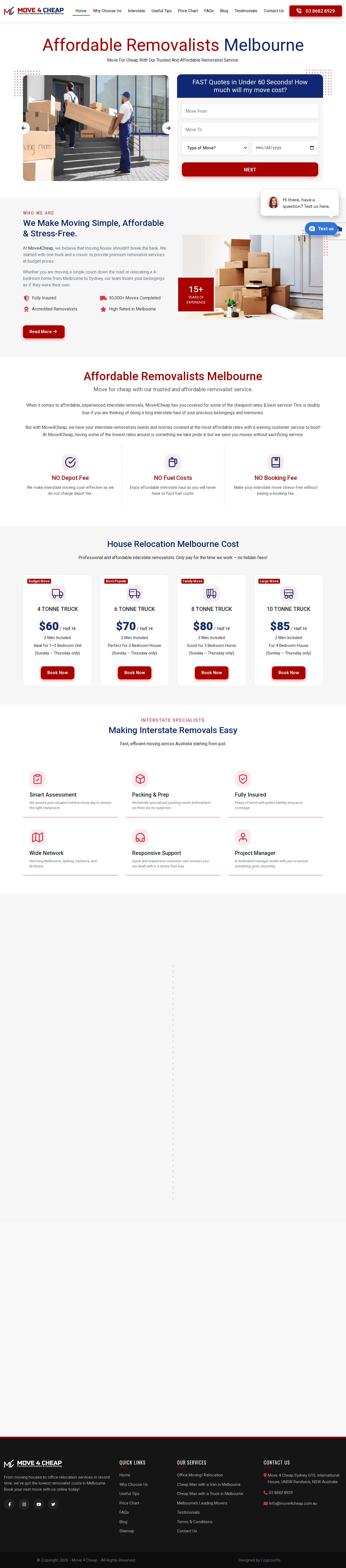 Melbourne Cheap Movers website