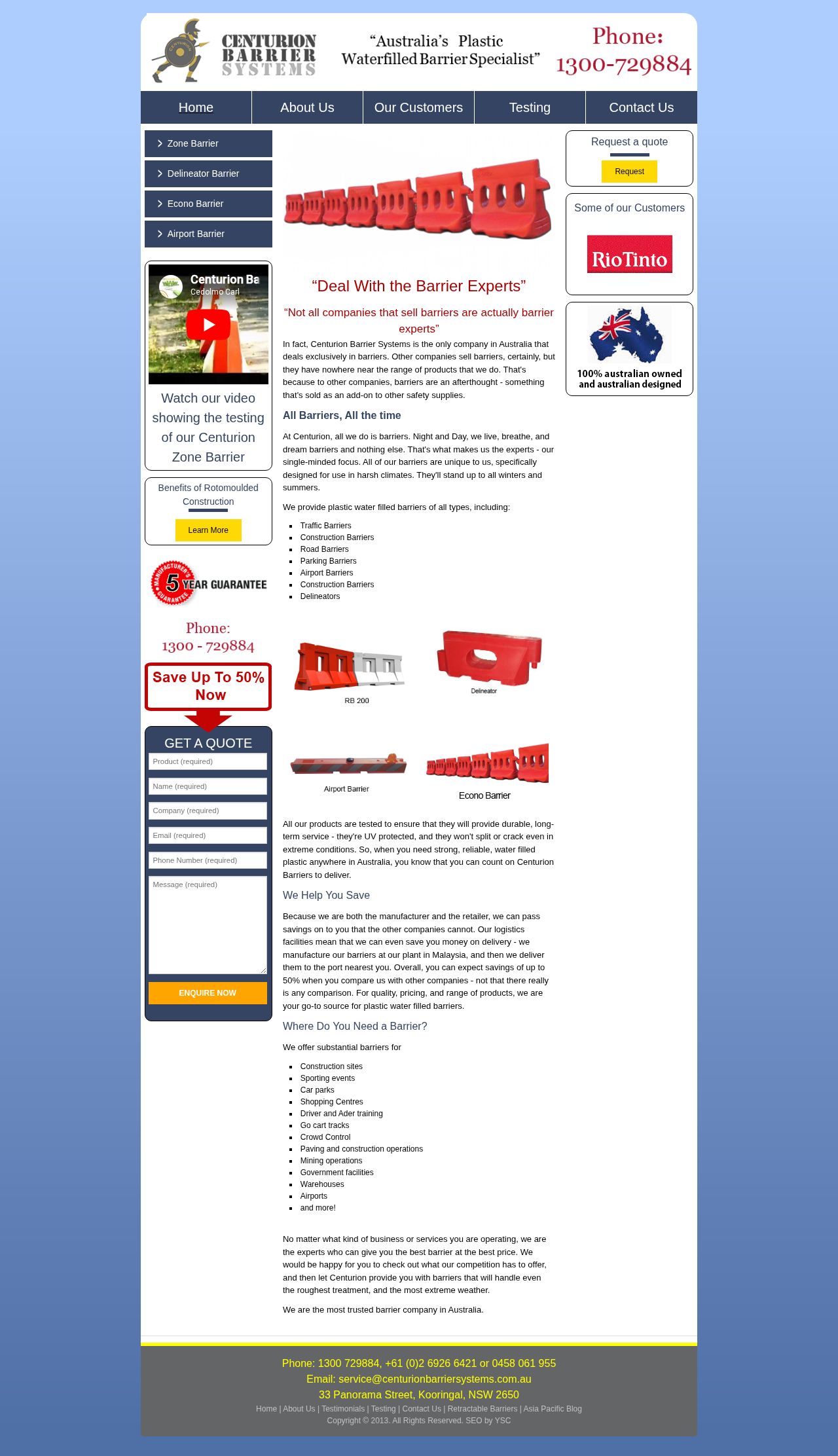 Plastic Barriers website