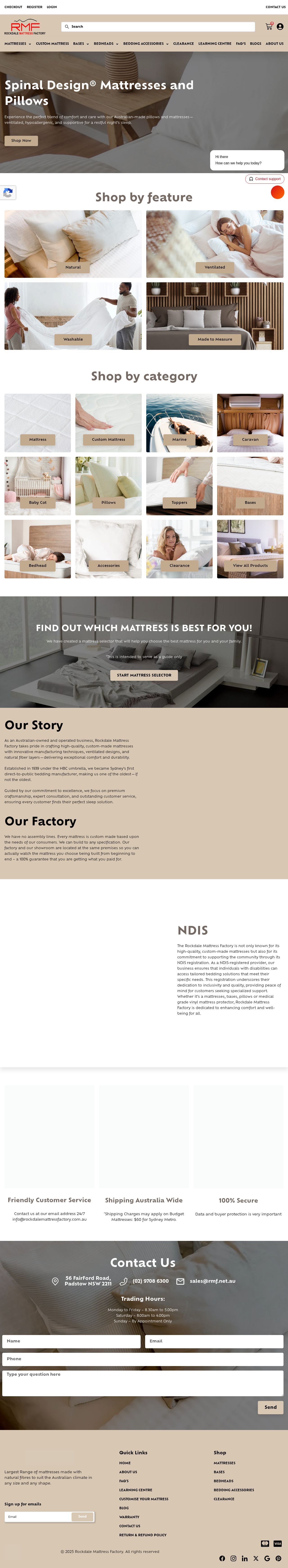 Rockdale Mattress Factory website