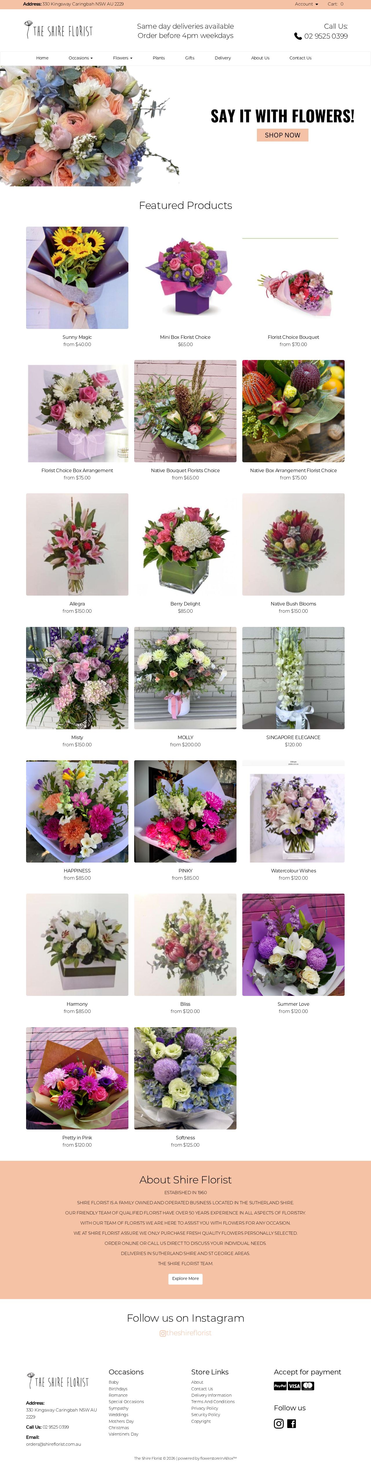 The Shire Florist website