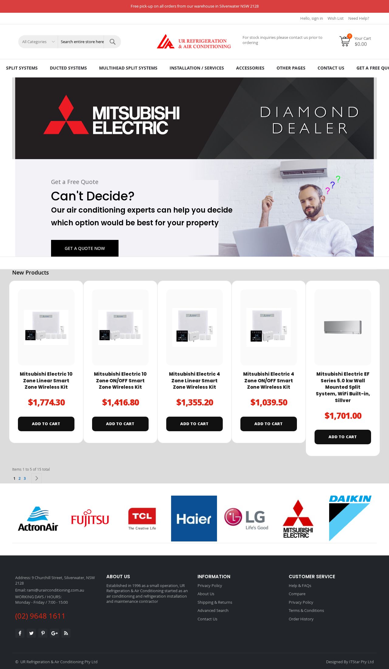 UR Airconditioning website