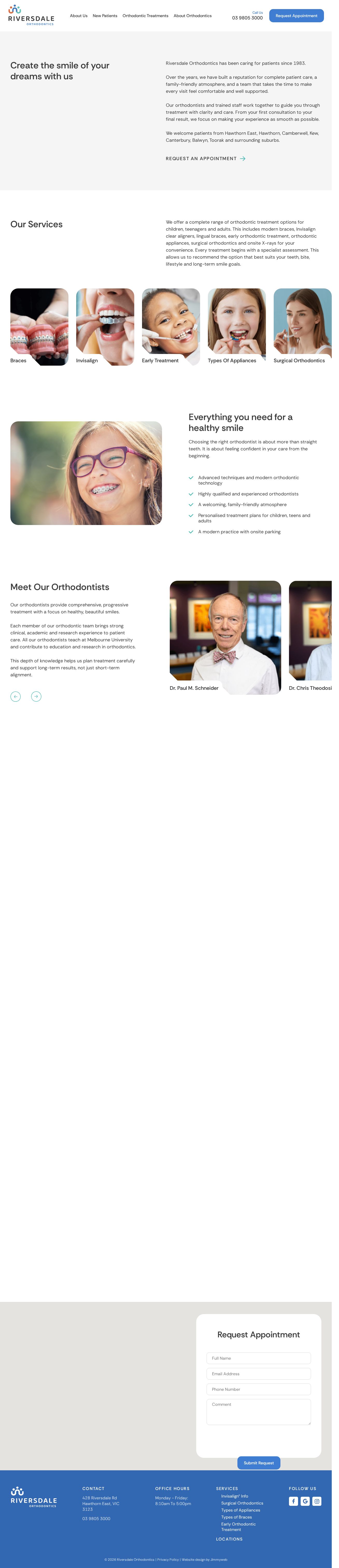 Riversdale Orthodontics website