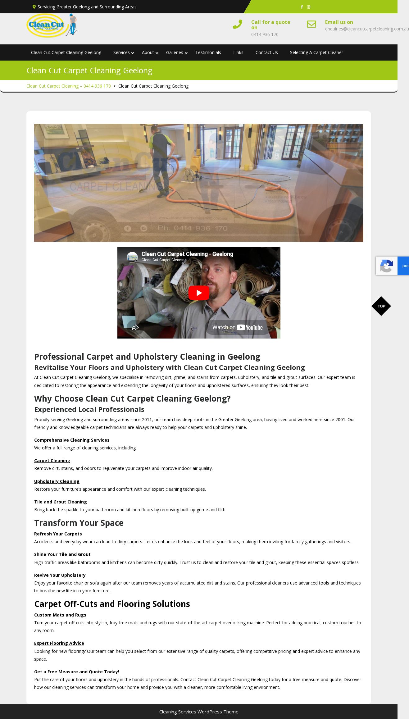 Clean Cut Carpet Cleaning website