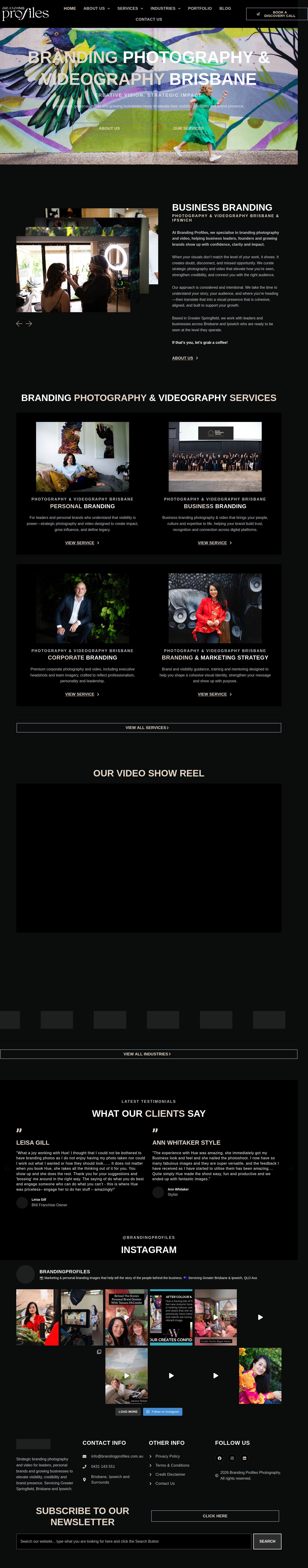 Branding Profiles Photography by Hue website