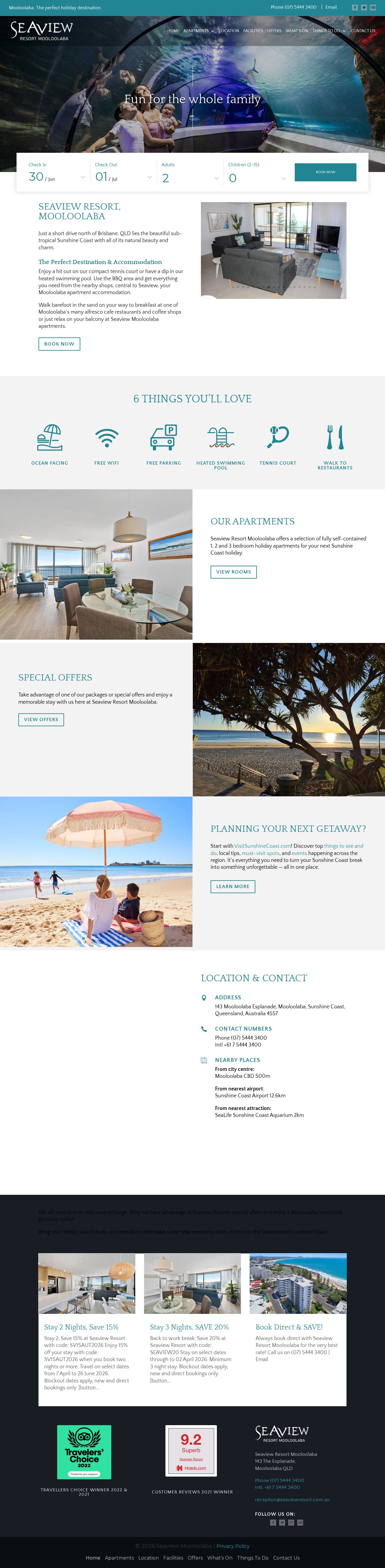 Mooloolaba Holiday Apartments website