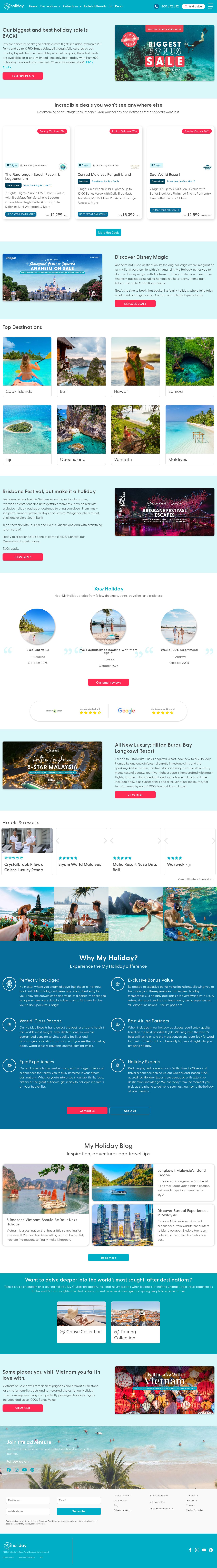 My Holiday Centre website