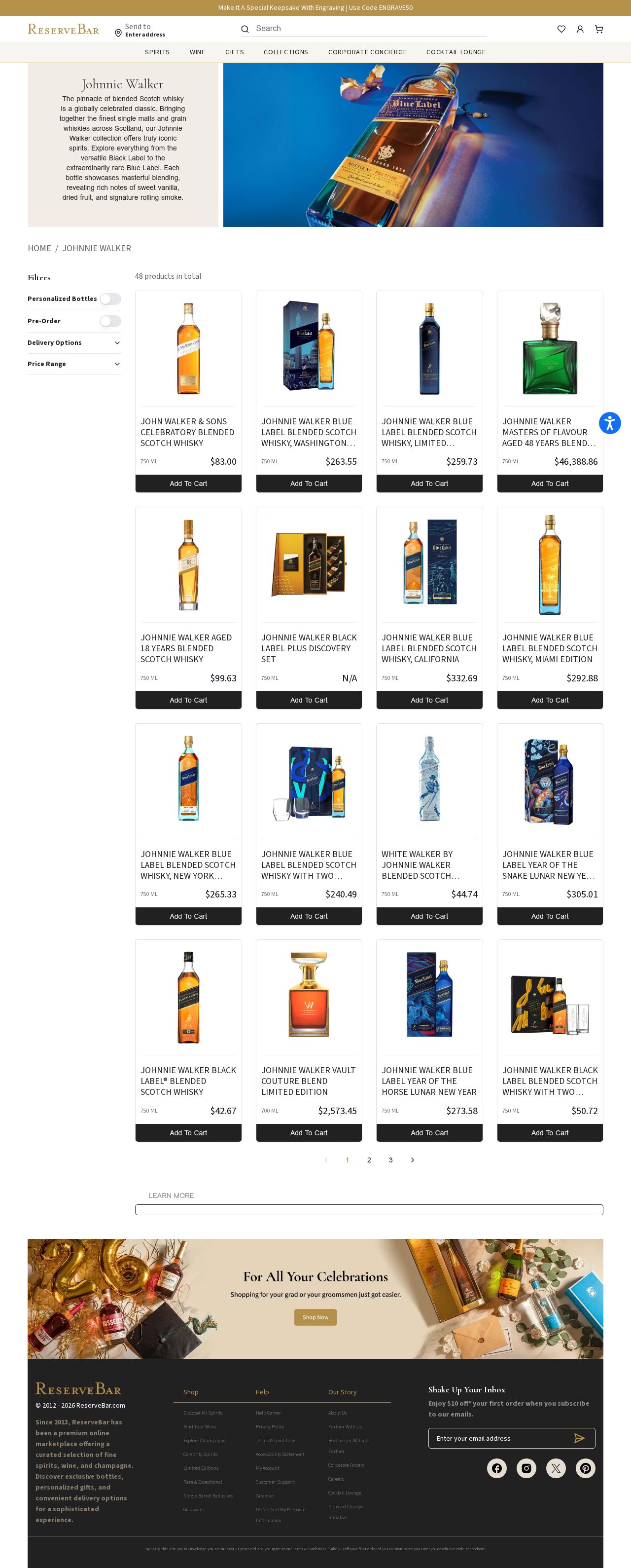 Black johnnie walker website