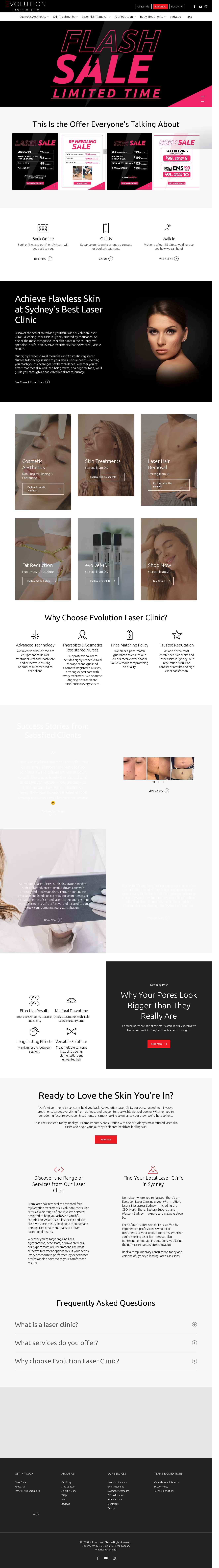 Evolution Laser website