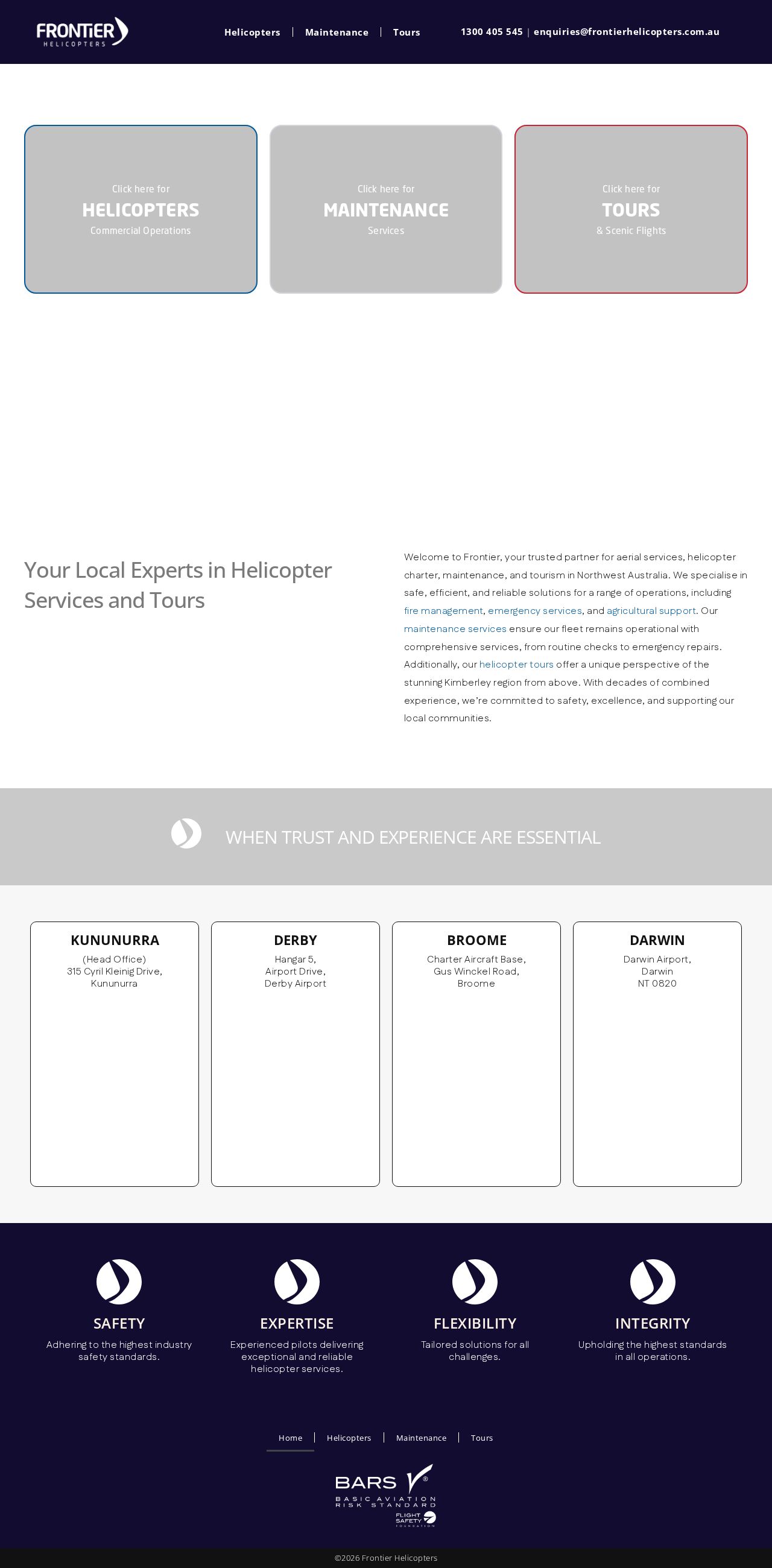 Frontier Helicopters website