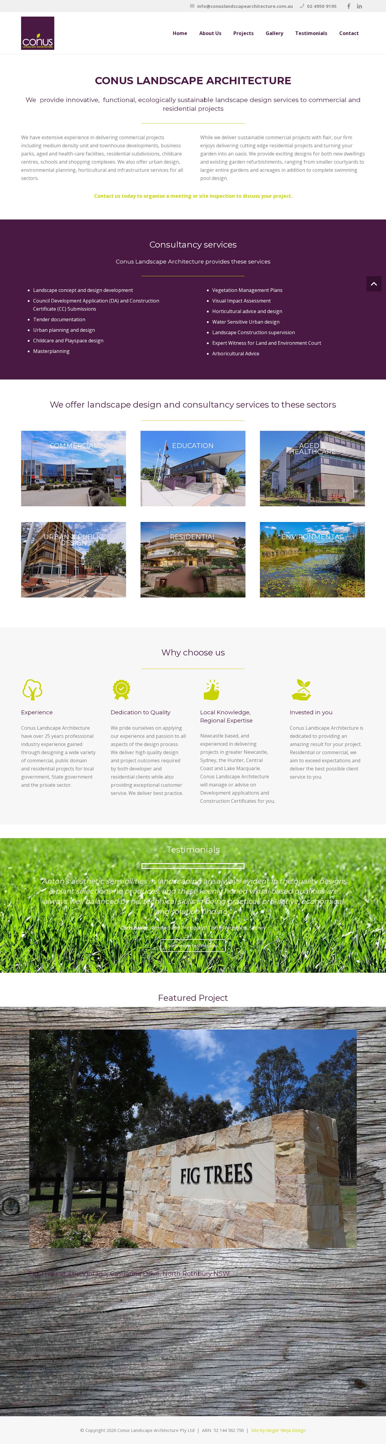 Conus Landscape Architecture website