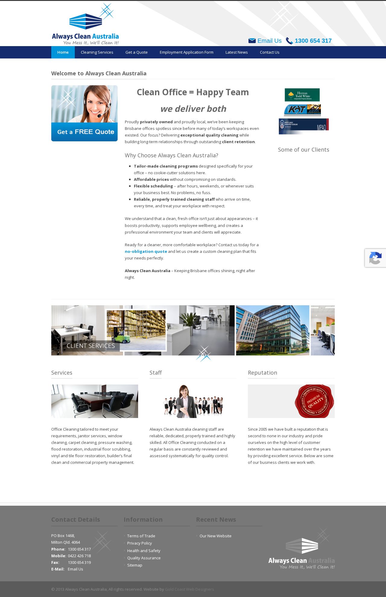 Always Clean Australia website