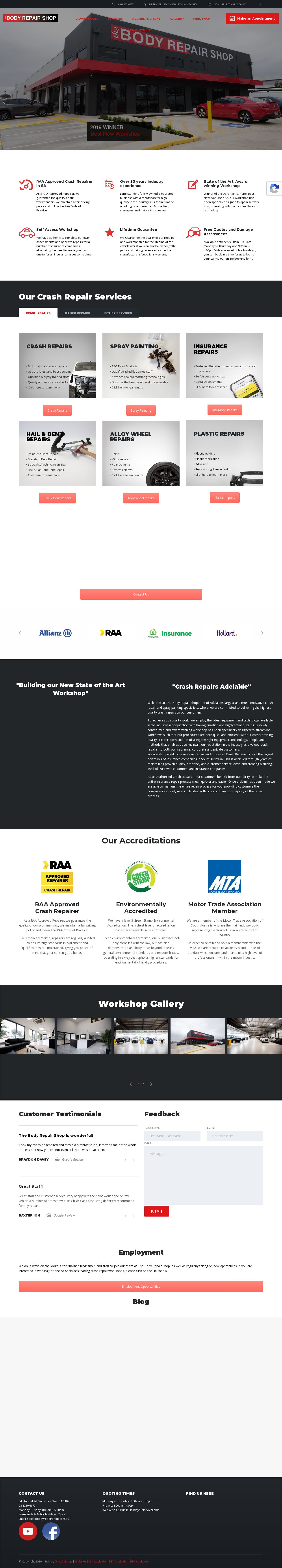 The Body Repair Shop website