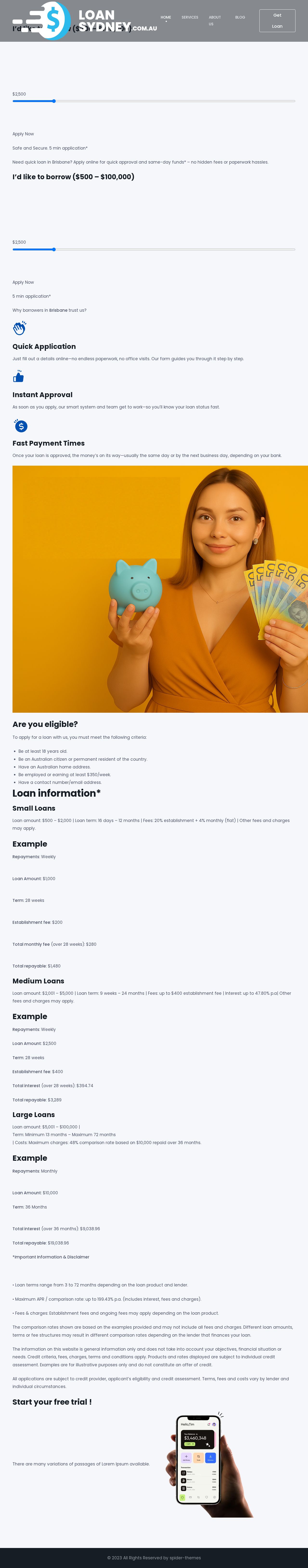 Loan Brisbane website
