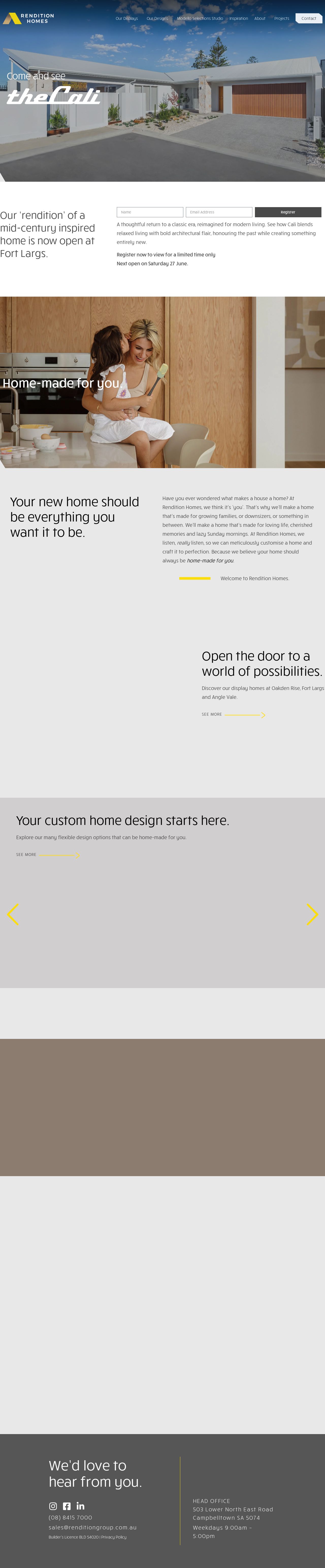 Rendition Homes website