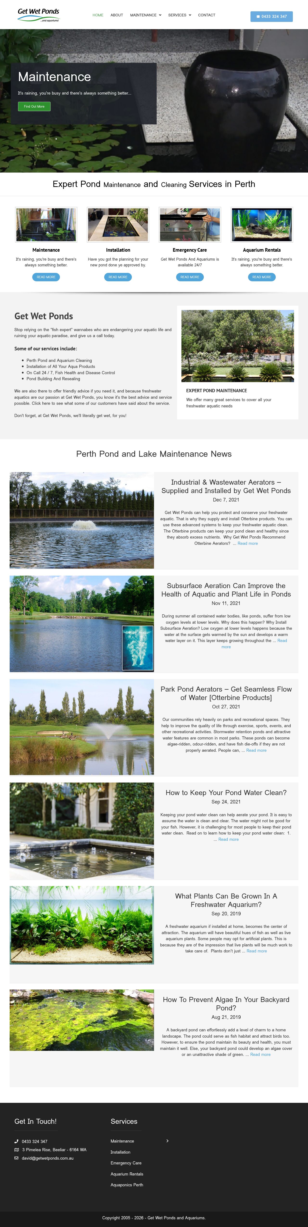 Get Wet Ponds website