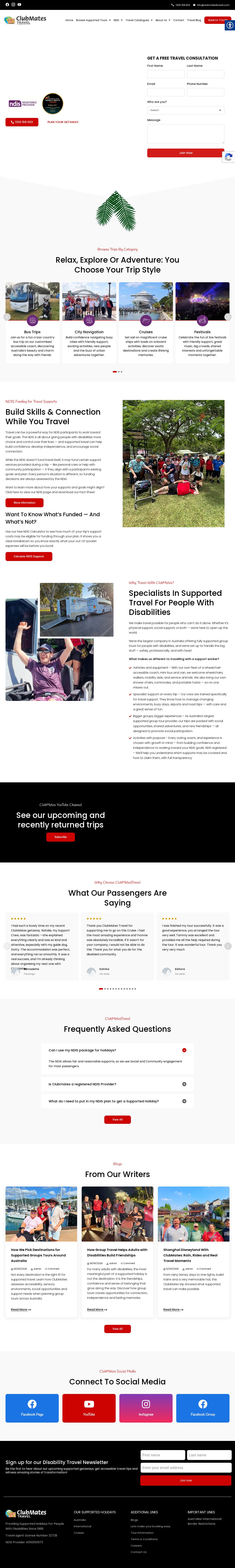 Disabled Travel Tours website