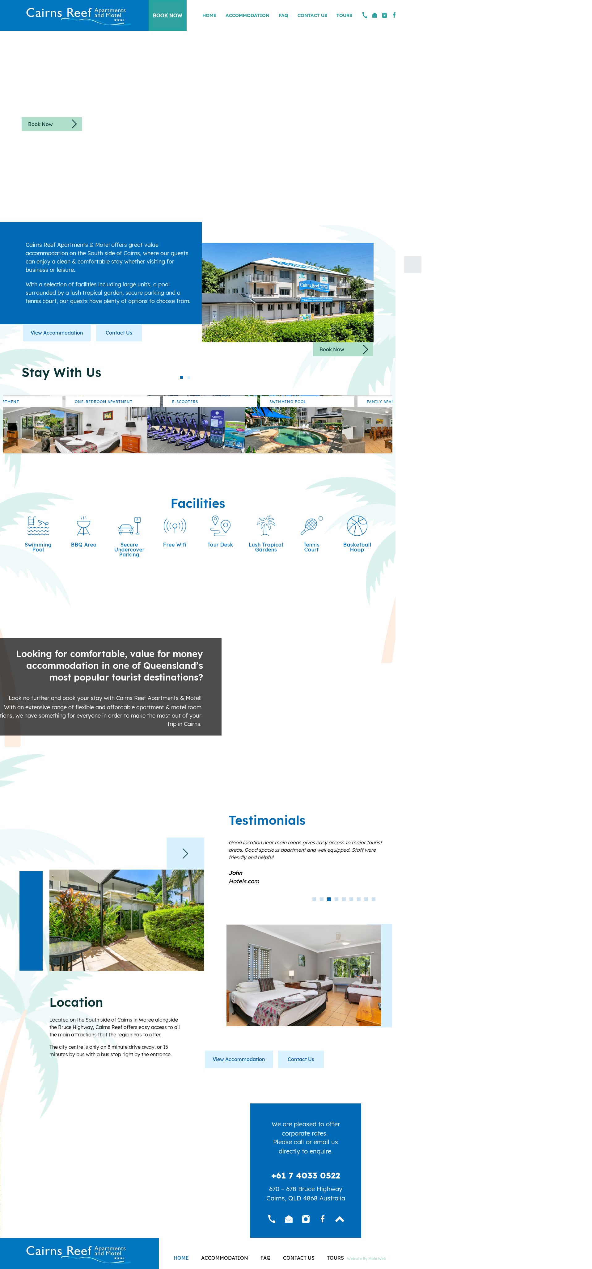 Cairns Reef Apartments and Motel website