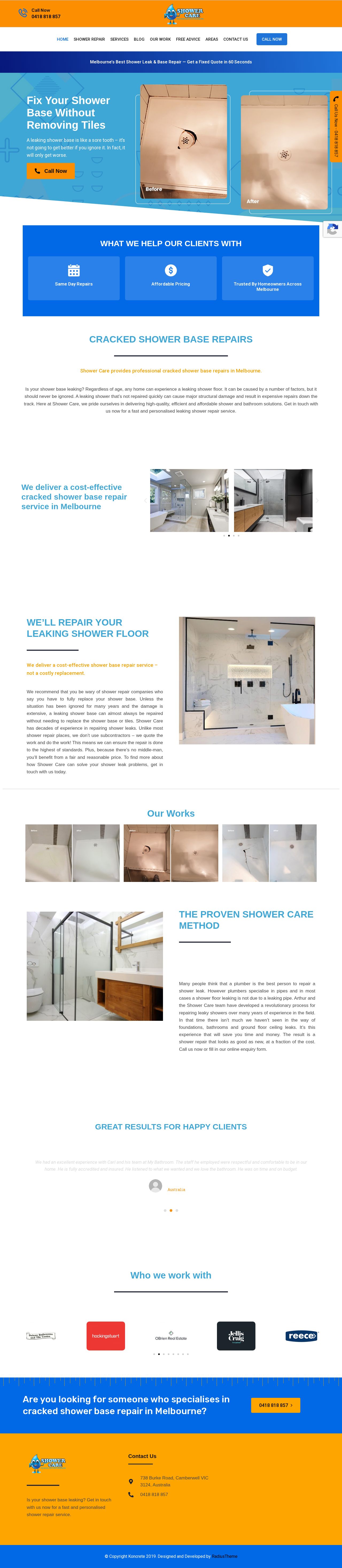 Shower Care website