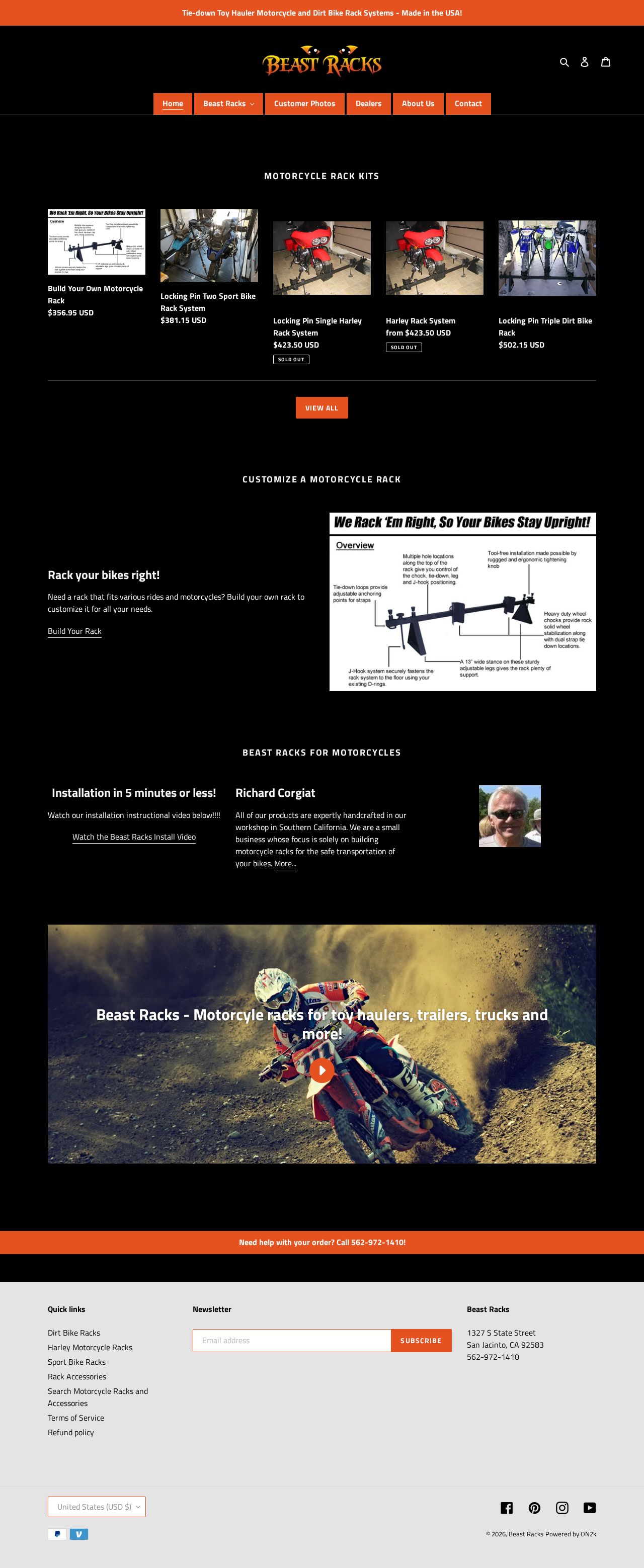 Motorcycle Rack website