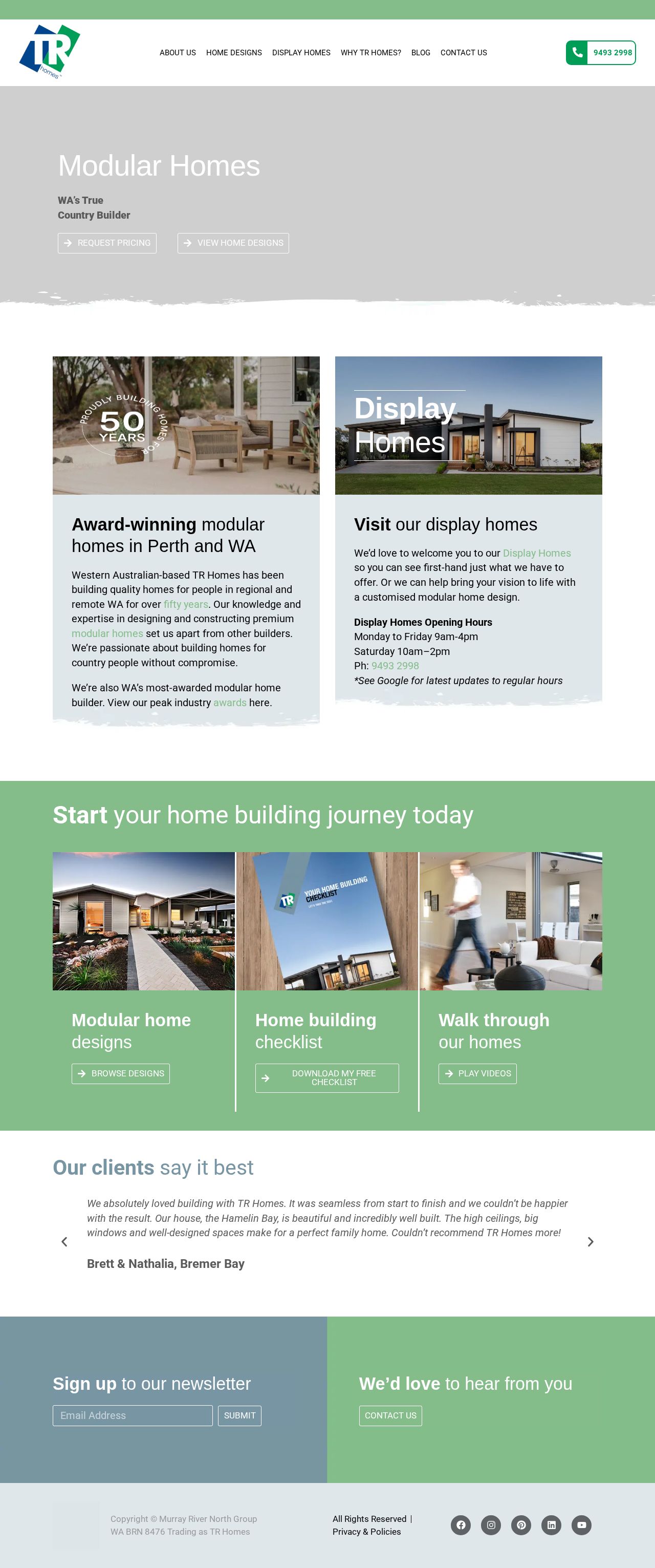 TR Homes website