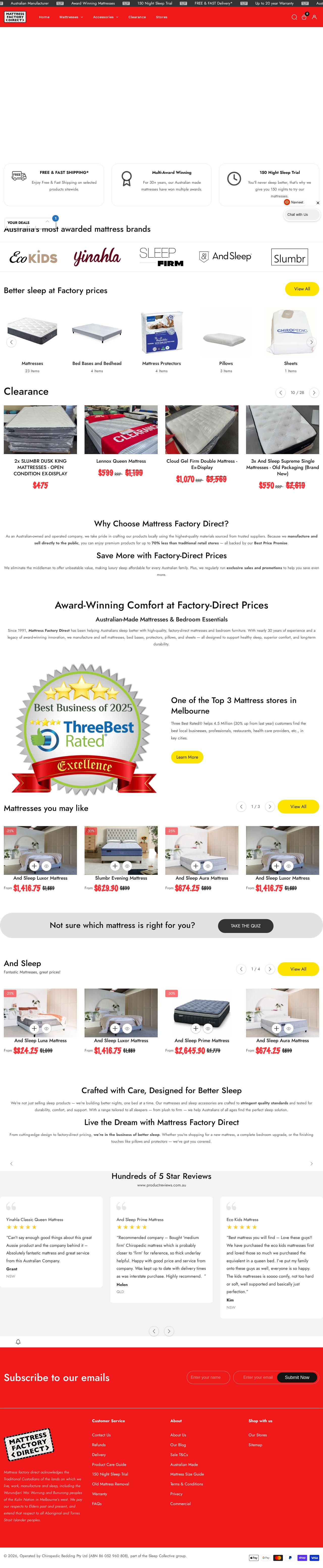 Chiropedic Matress Co. website