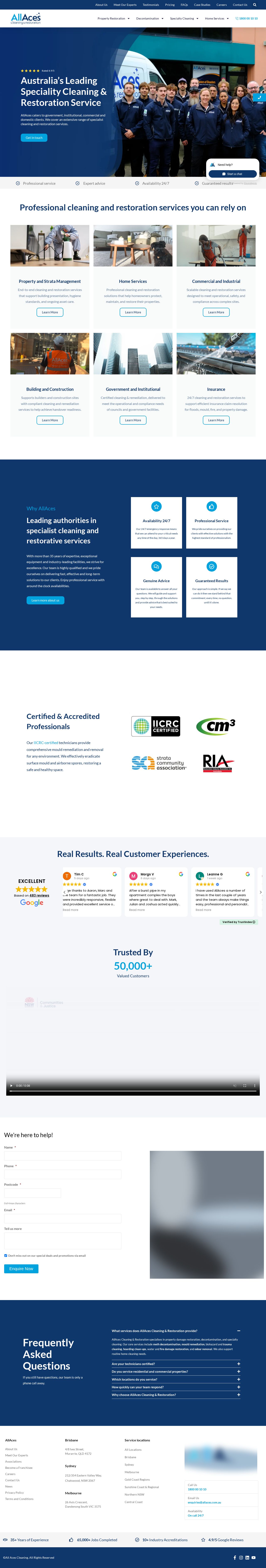 All Aces Services website